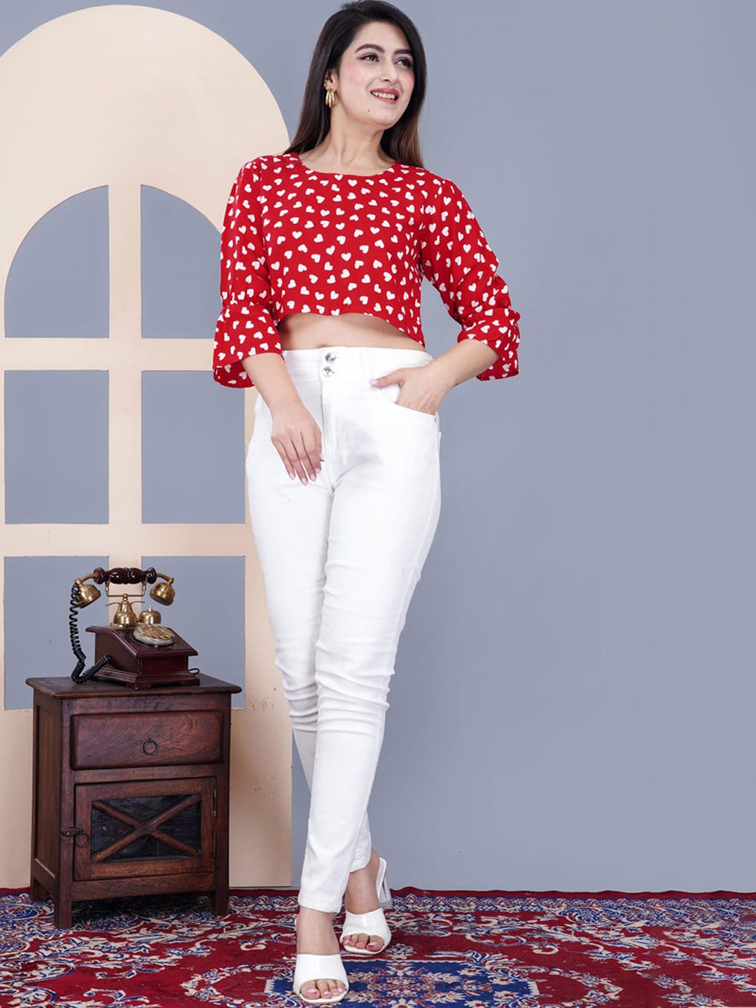 

L.H HANDICRAFTS Floral Print Top, Red