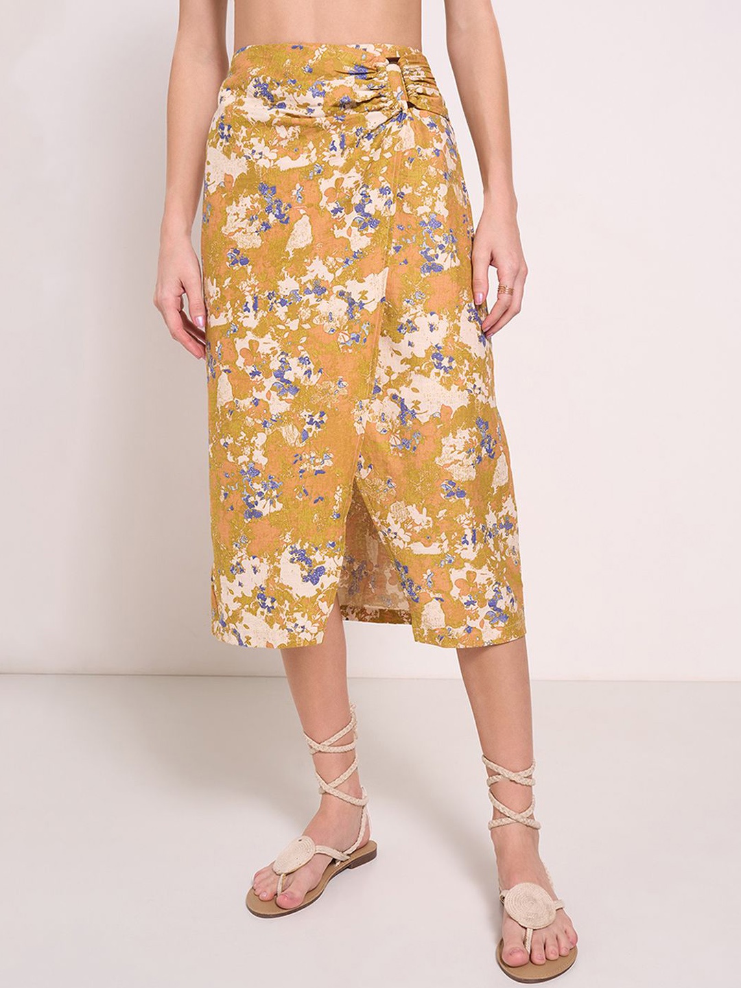 

Honey by Pantaloons Printed Pure Cotton Skirt, Mustard