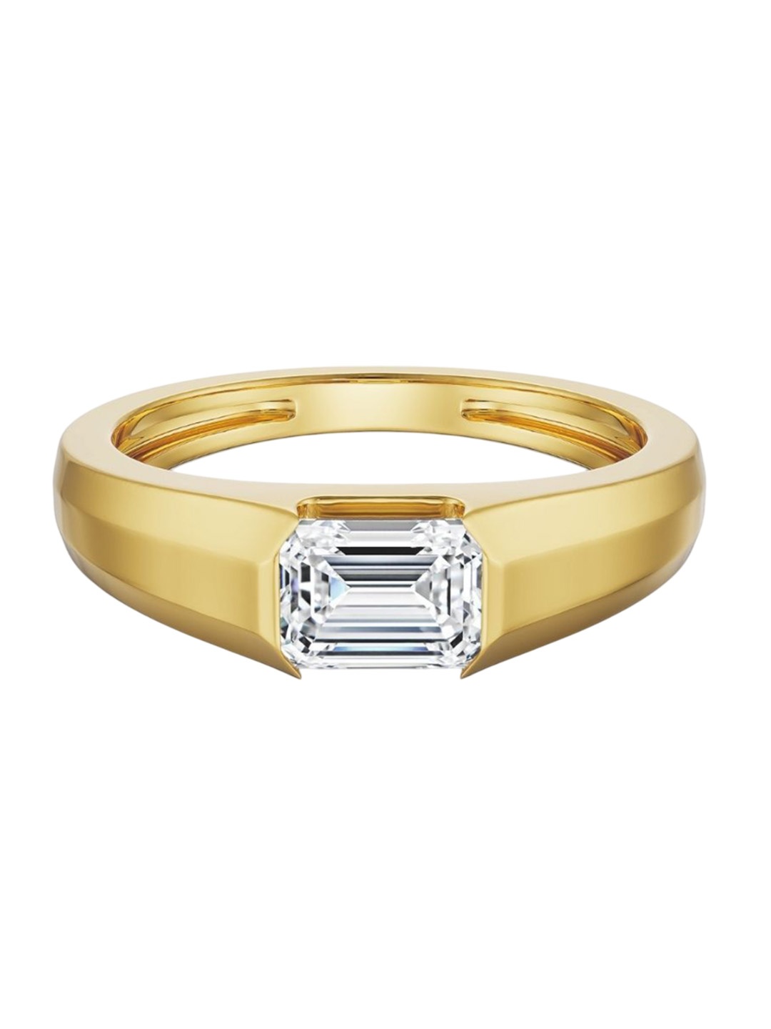 

Emori 1 CT Emerald Diamond Band for Men, Gold