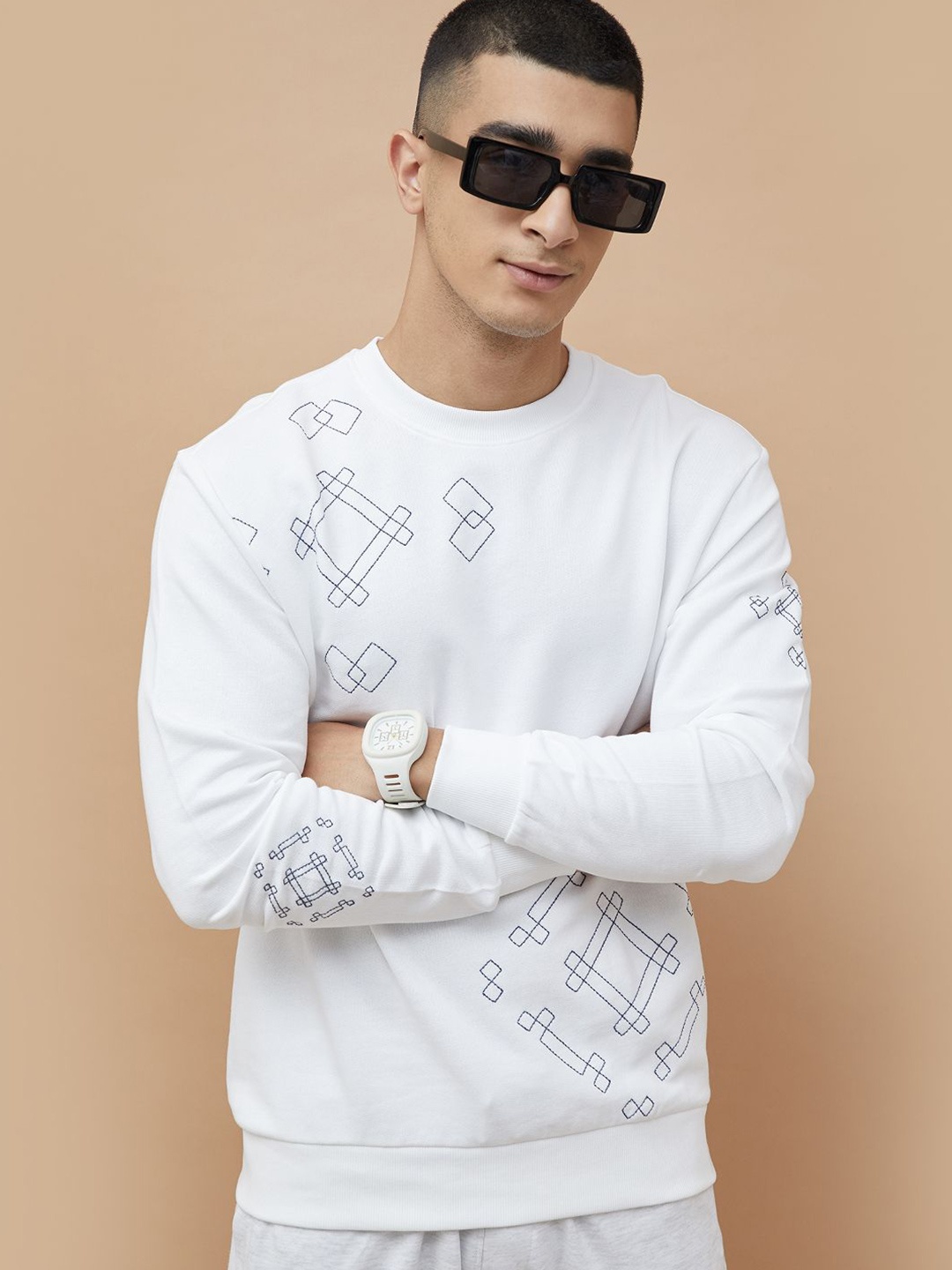 

Fame Forever by Lifestyle Men Printed Sweatshirt, Off white