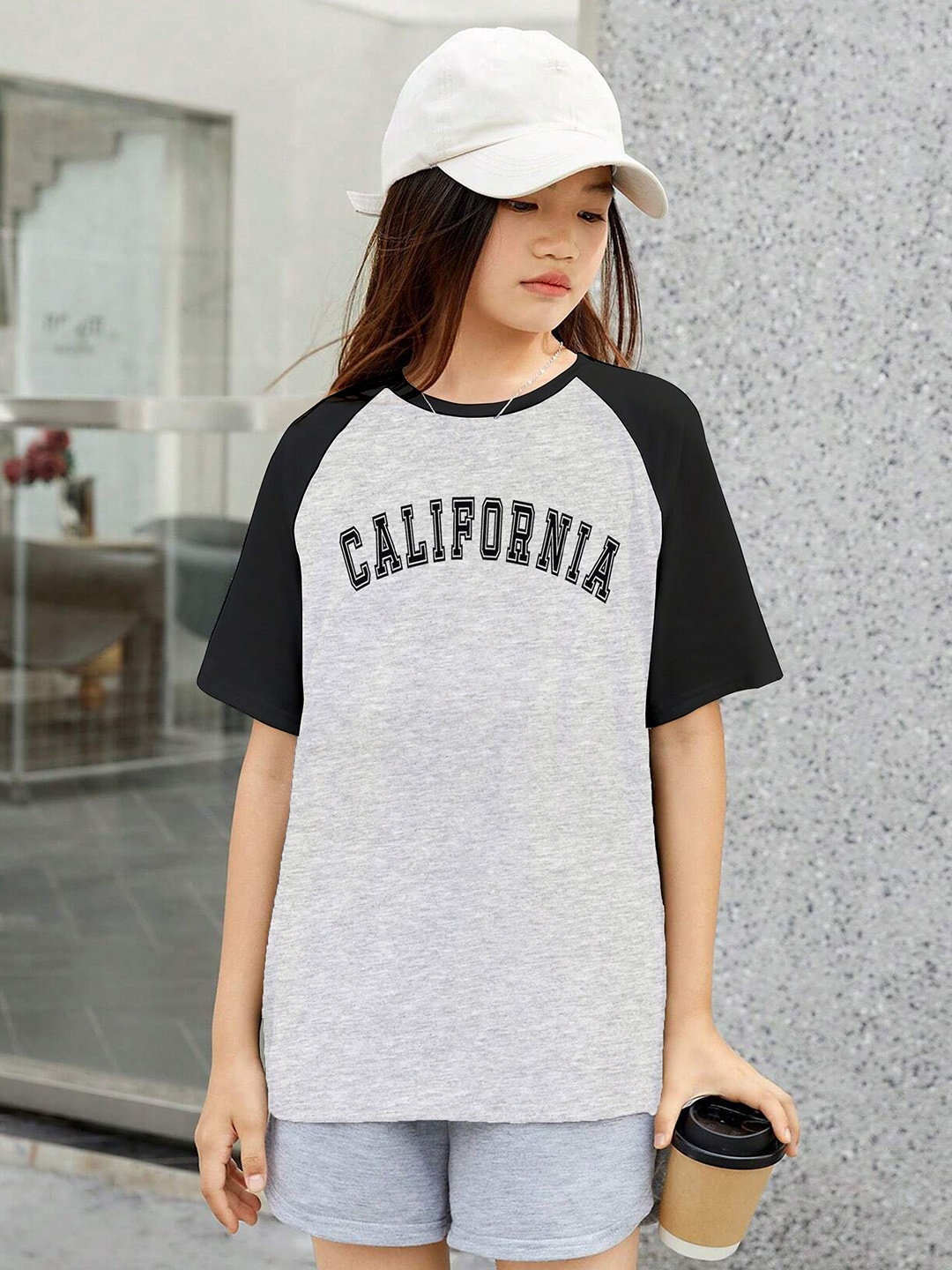 

MODARUE Girls Printed T-shirt, Grey