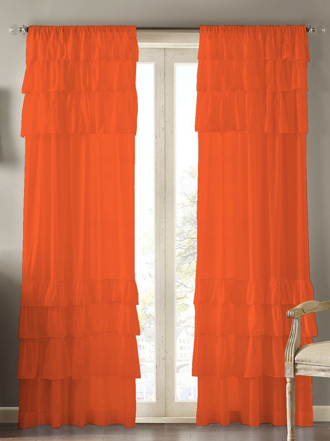 

Dekor World Multicoloured Set of 2 Sheer Long Door Curtain, Multi