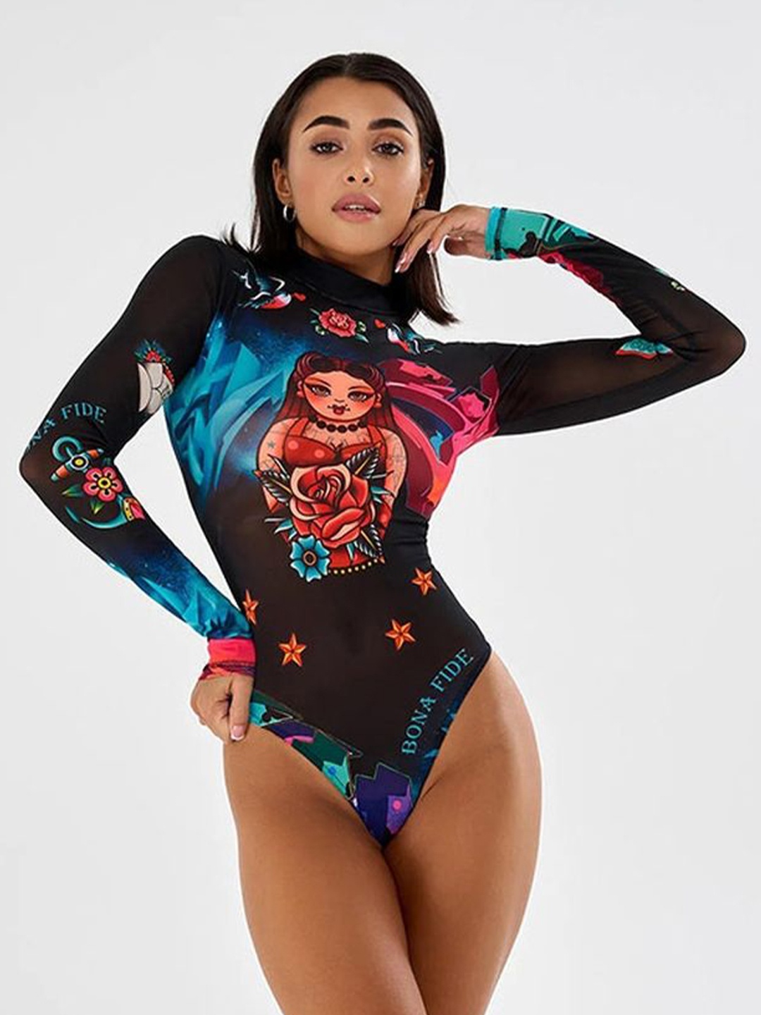 

LULU & SKY Print Top, Black