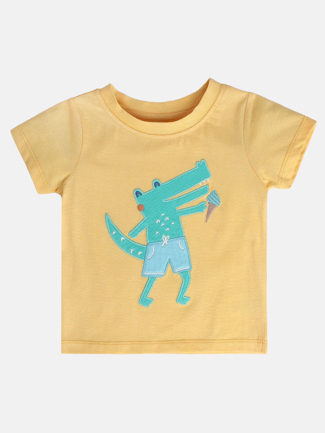 

MINI KLUB Boys Printed Applique T-shirt, Yellow