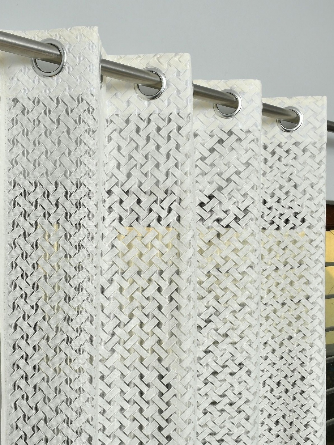 

Galaxy Home Decor Cream-Coloured Set of 2 Sheer Window Curtain