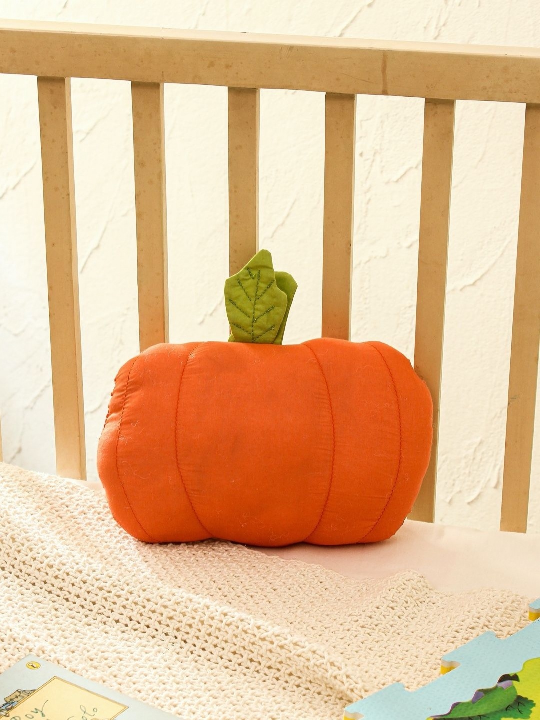 

House This Peach & Green Pre-Filled Pumpkin Cushions