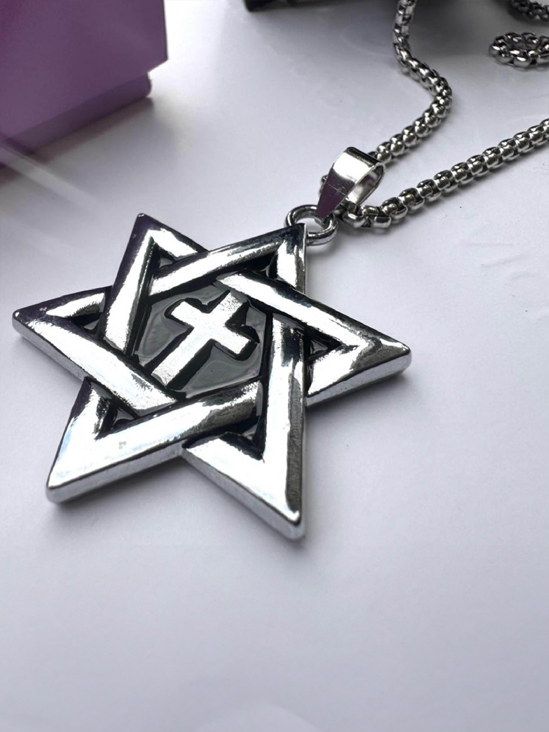 

DKane Designs Silver-Plated Stainless Steel Pendant With Chain