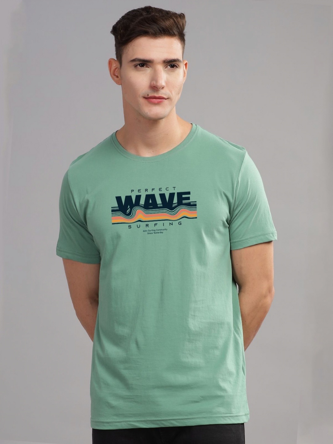 

ADRO Men Printed T-shirt, Sea green