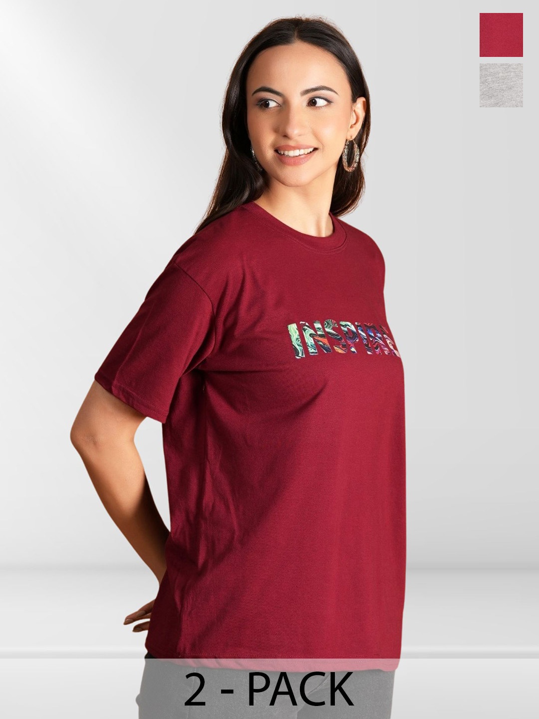 

Belfry Women Typography 2 Printed Extended Sleeves T-shirt, Multi