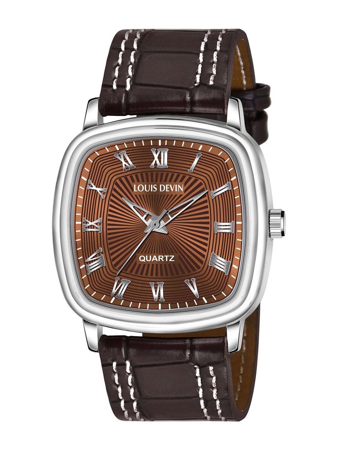 

LOUIS DEVIN Men Brass Dial & Straps Analogue Watch LD-G042-BRWN, Brown