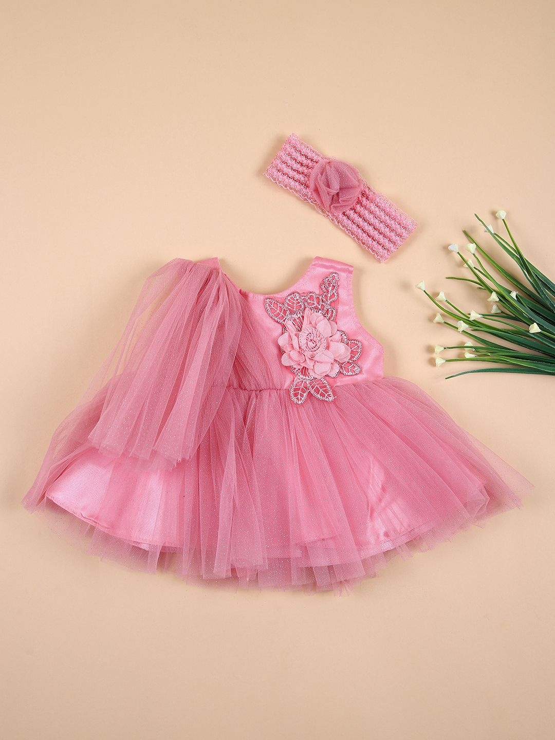 

V-Mart Floral A-Line Dress, Coral
