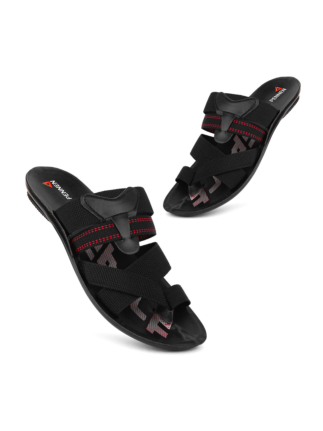 

PENNEN Men Thong Flip-Flops, Black