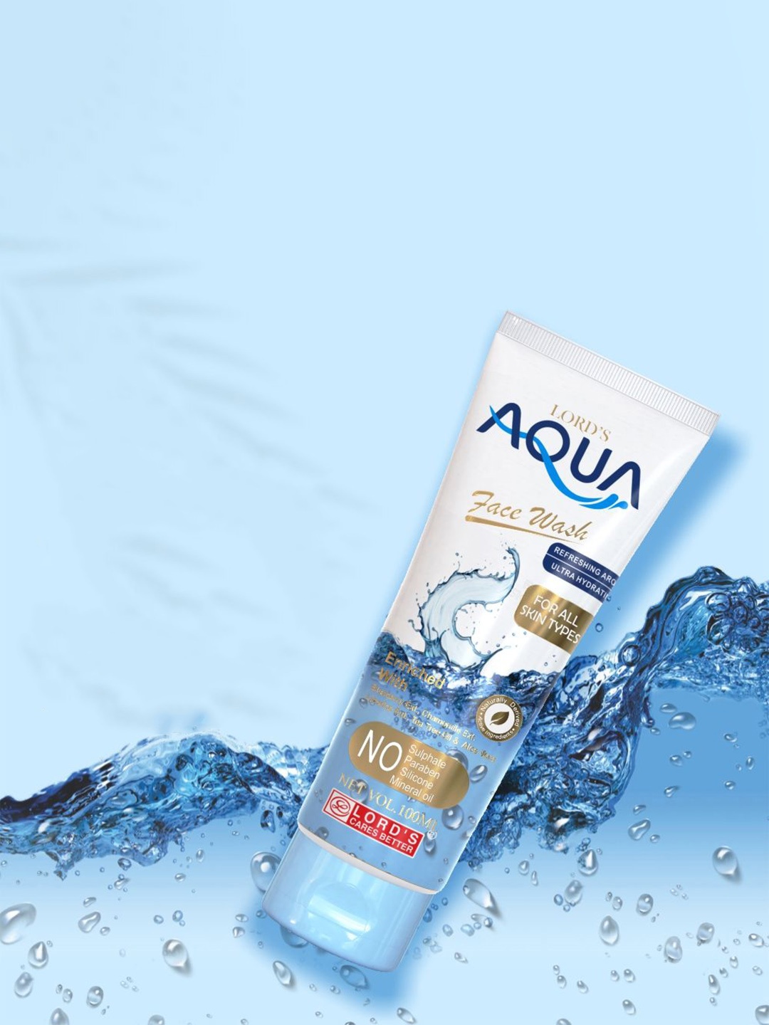 

Lord's Skincare Aqua Blueberry & Aloe Vera Face Wash Enriched - 100 ml, Off white
