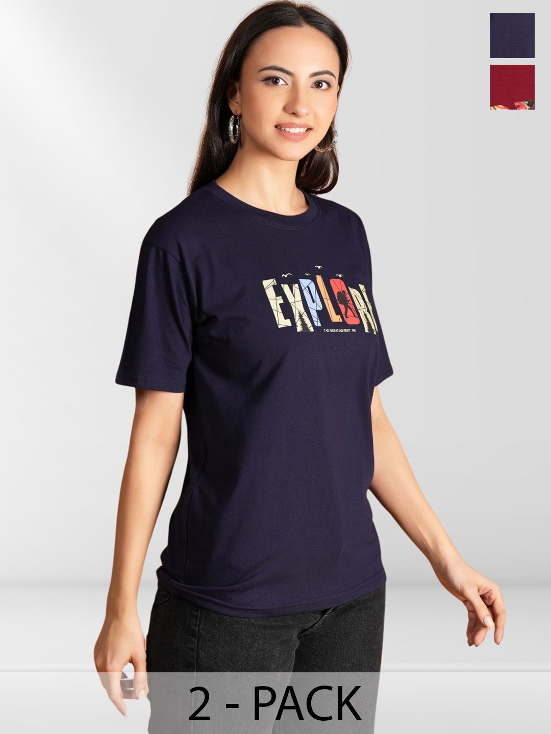 

Belfry Women Typography 2 Printed Applique T-shirt, Multi