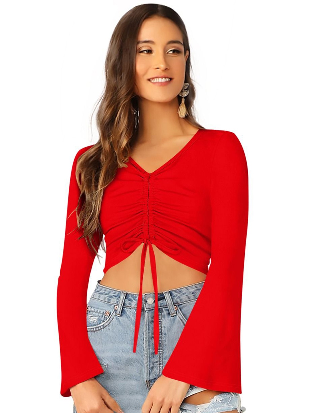 

S.K.C Batwing Sleeve Top, Red