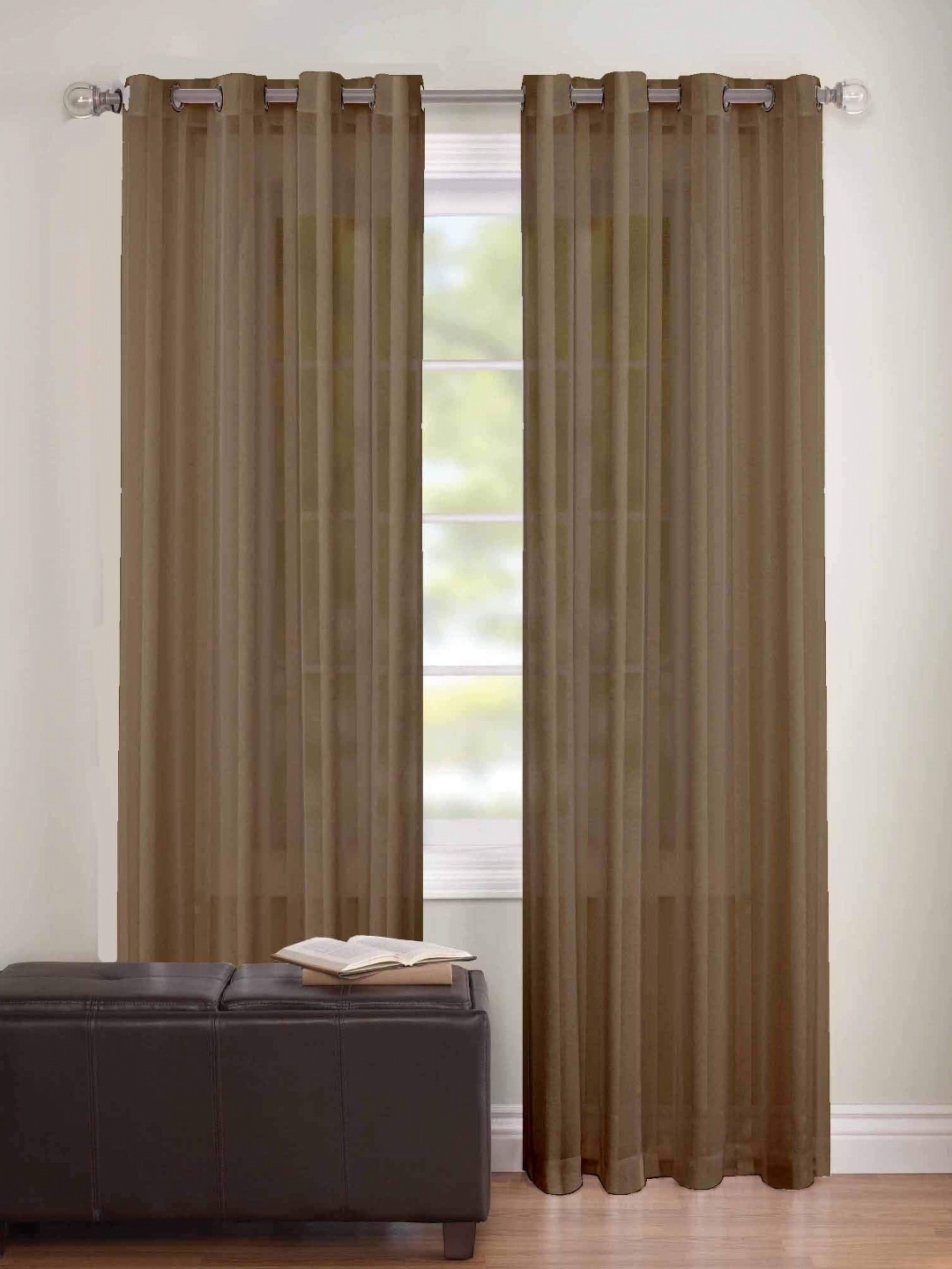 

Dekor World Multicoloured Set of 2 Sheer Window Curtain, Multi