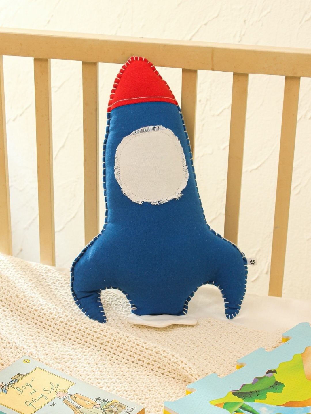 

House This Blue & White Pre-Filled Rocket Cushions