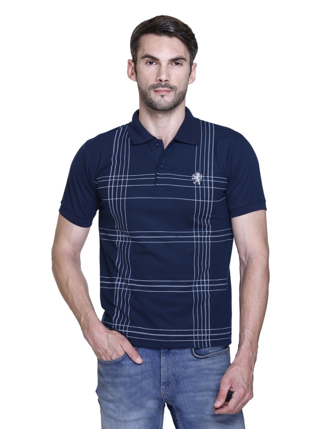 

Yoorix Men Polo Collar T-shirt, Blue