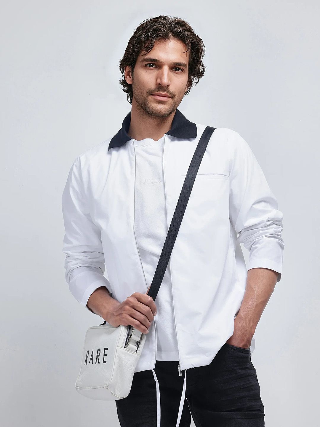 

RARE RABBIT Men Comfort Opaque Party Shirt, White