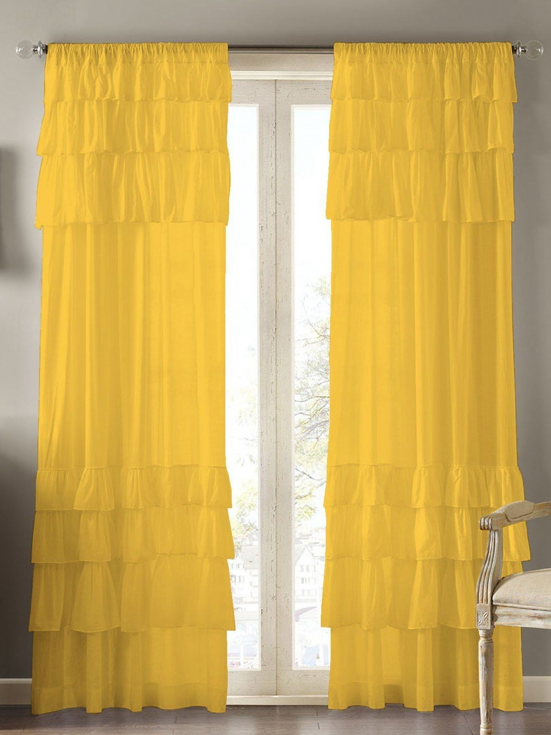 

Dekor World Multicoloured Set of 2 Sheer Long Door Curtain, Multi