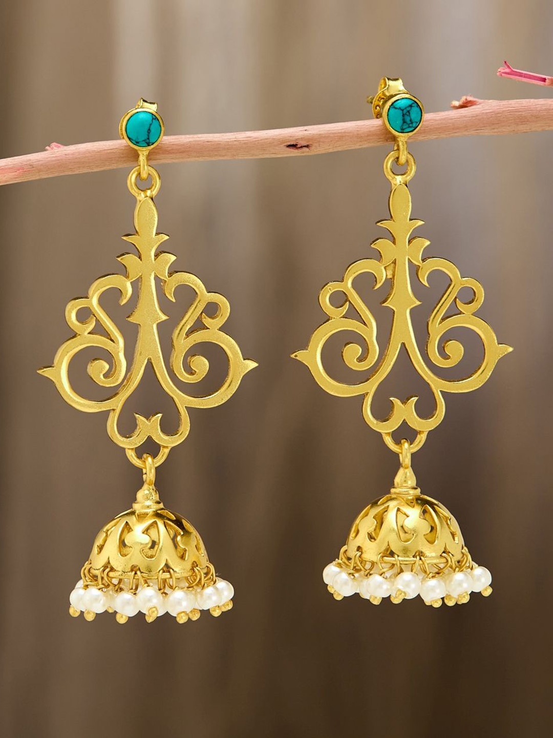 

Fabindia Contemporary Jhumkas Earrings, Gold