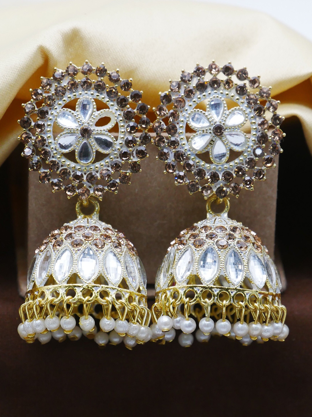 

Anouk Contemporary Jhumkas Earrings, White