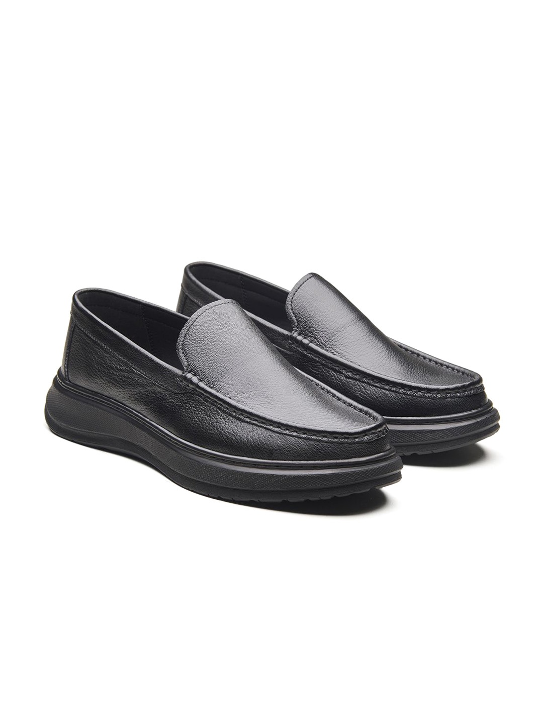 

MICHAEL ANGELO Men Leather Formal Slip-On, Black