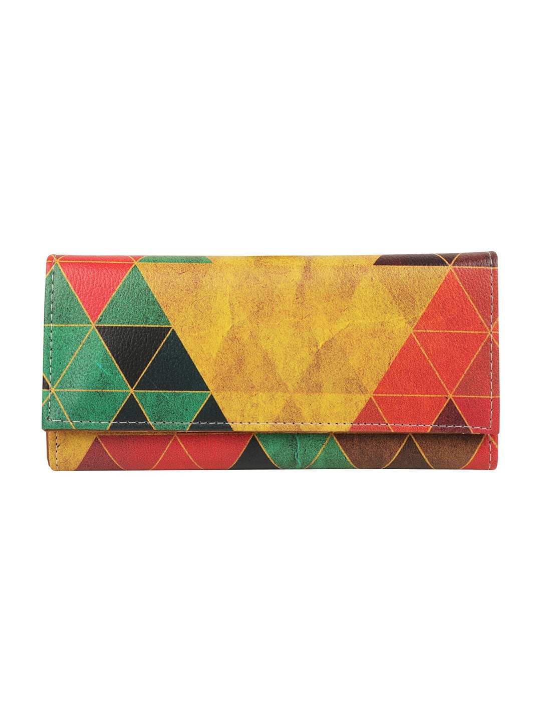 

ShopMantra Women Geometric Printed Zip Detail Three Fold Wallet, Red