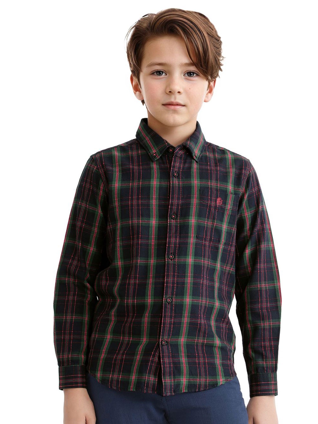 

RARE ONES Boys Opaque Checked Casual Shirt, Black