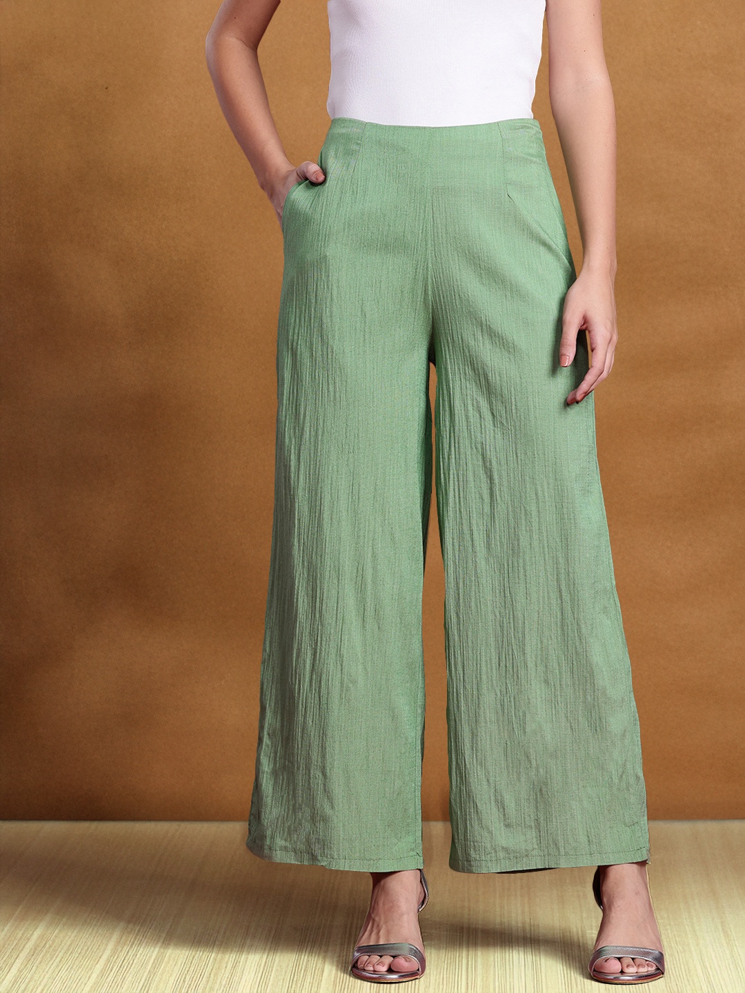 

all about you Women Wide Leg Trousers, Green