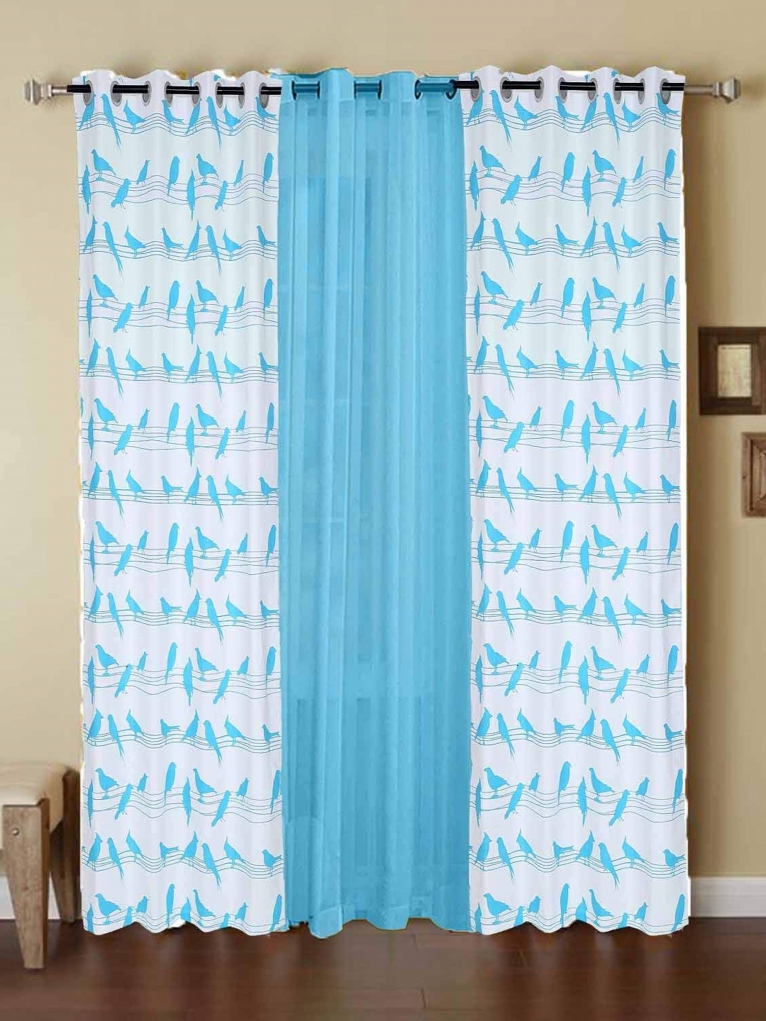 

Dekor World Multicoloured Set of 3 Door Curtain, Multi