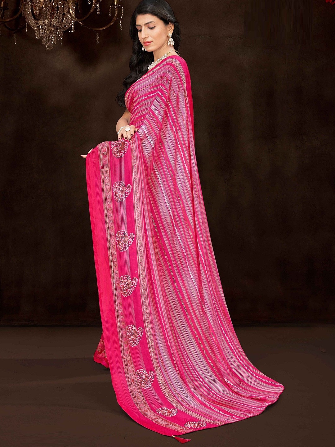 

MAHALASA Pure Georgette Saree, Pink