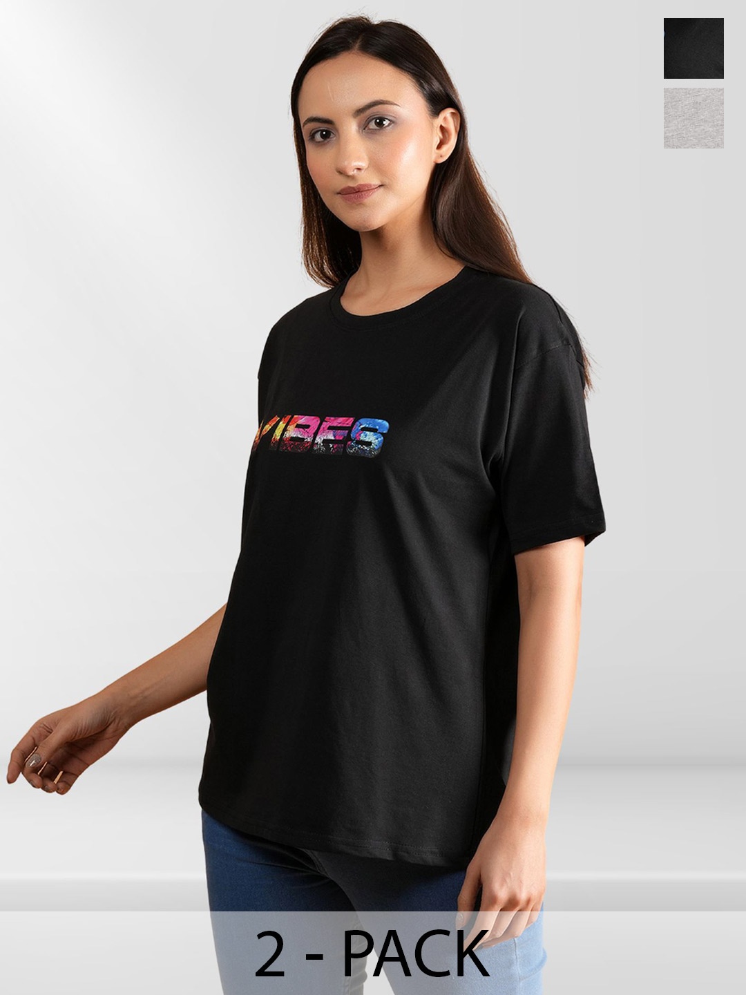 

Belfry Women Typography 2 Printed Applique T-shirt, Multi