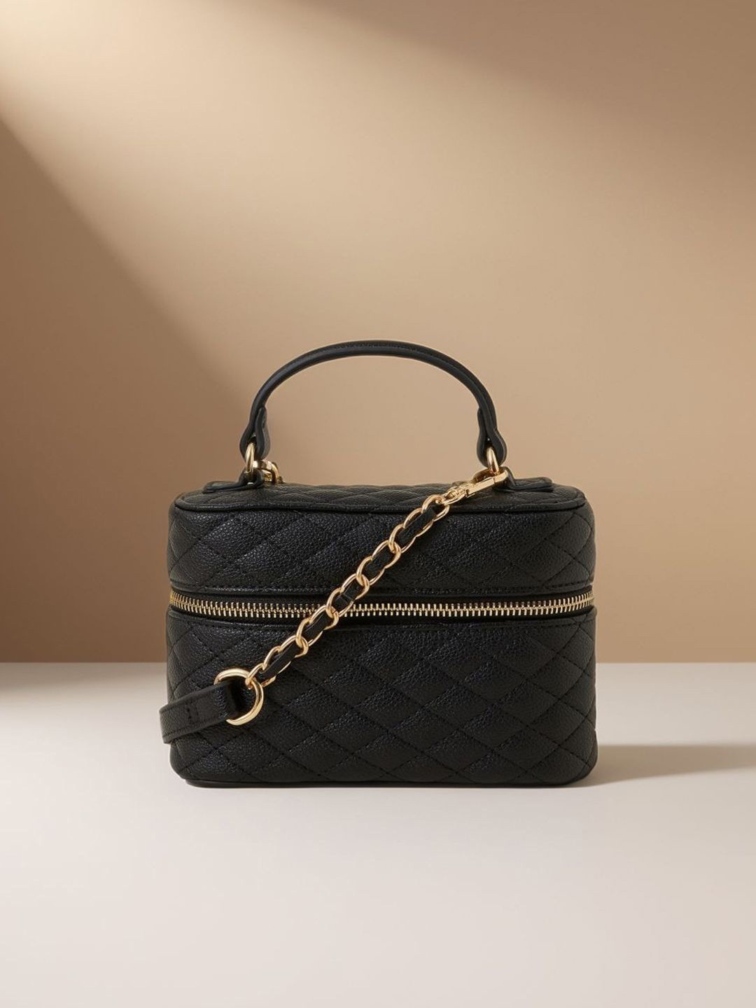 

Accessorize PU Half Moon Sling Bag with Quilted, Black