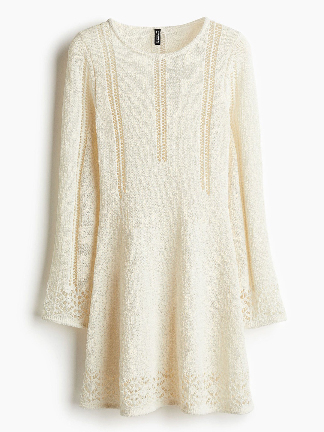 

H&M Hole-Knit Mini Dress, White