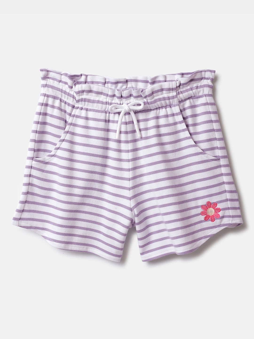 

United Colors of Benetton Girls Striped Technology Shorts, Purple