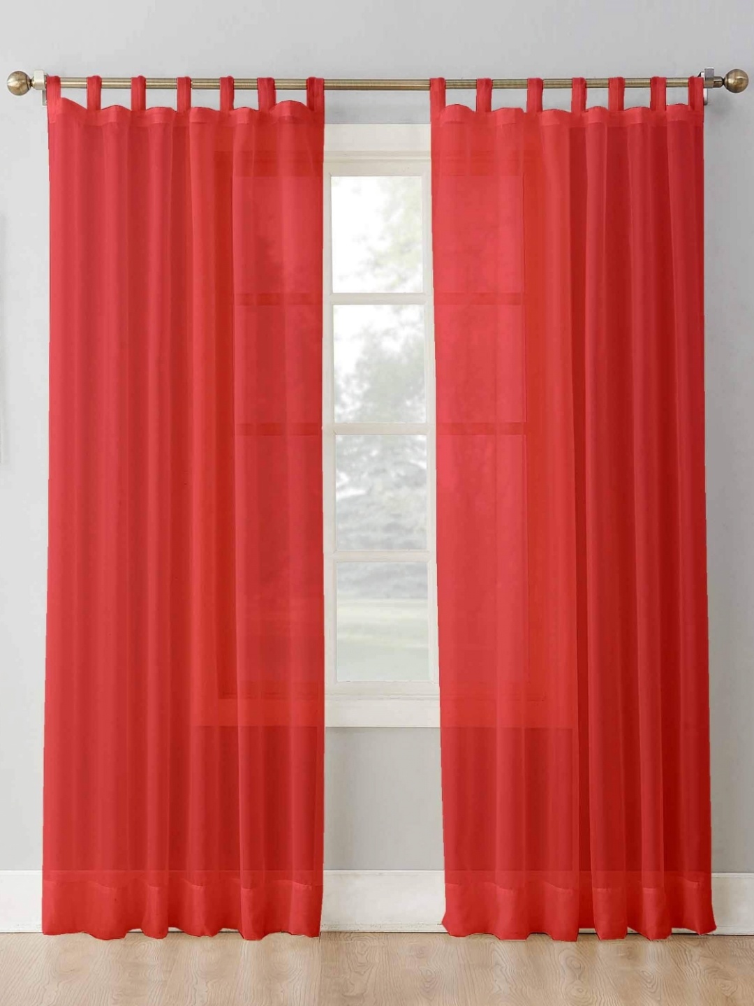 

Dekor World Multicoloured Set of 2 Sheer Window Curtain, Multi