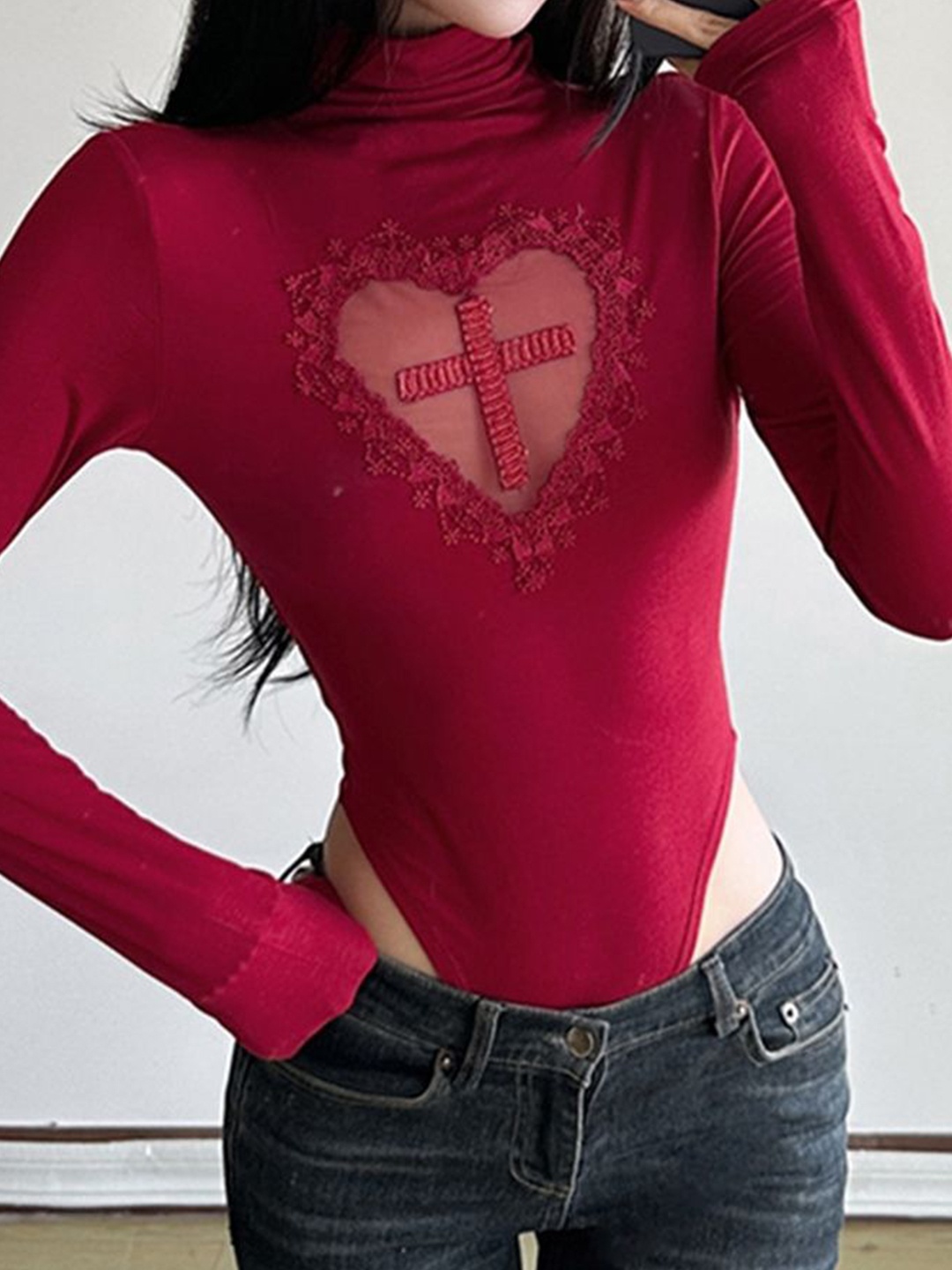 

LULU & SKY Print Top, Red