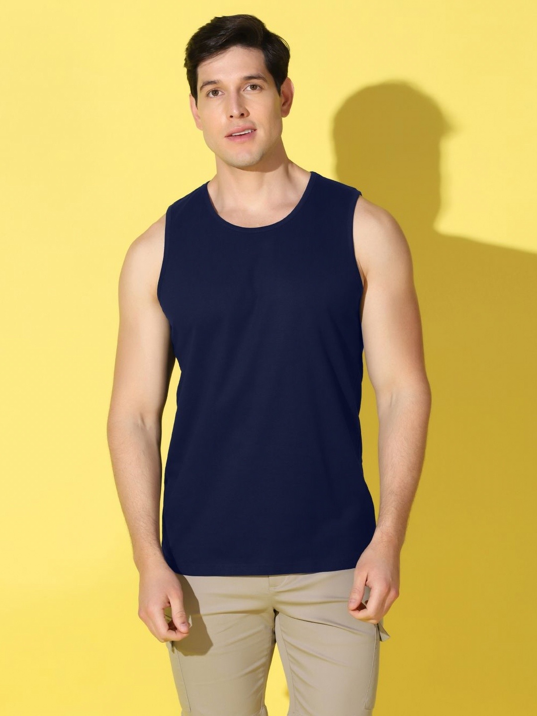 

WOOSTRO Men Pockets Slim Fit T-shirt, Navy blue