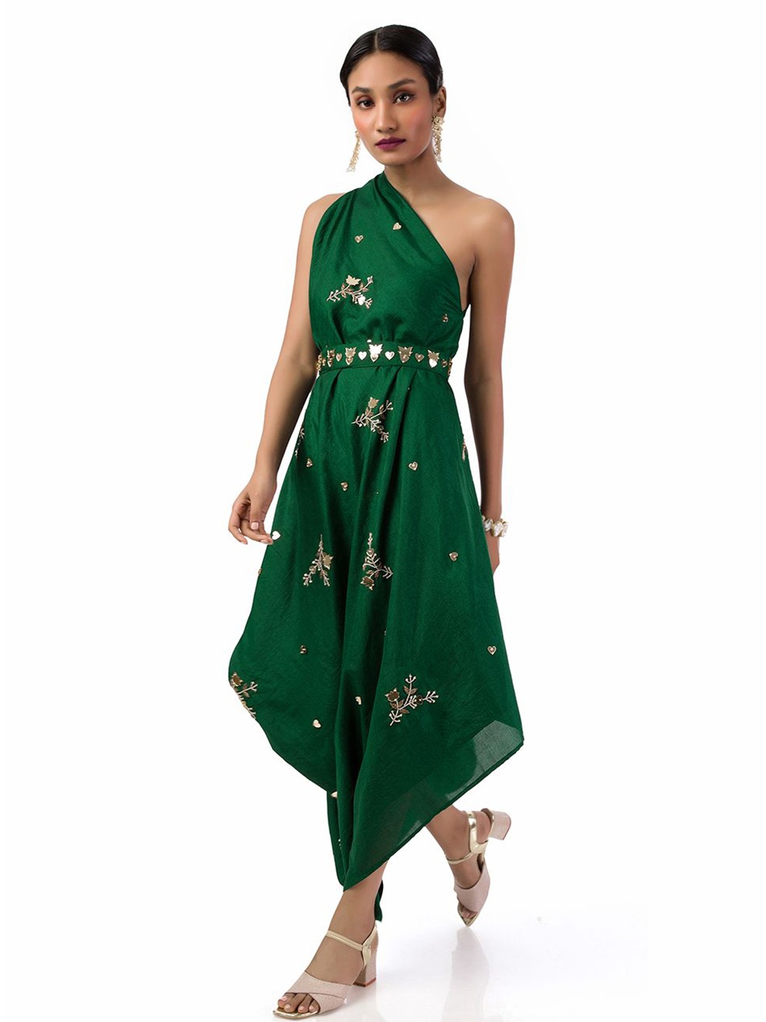 

Mystake By Meghna Shah One Shoulder Fit & Flare Midi Dress, Green