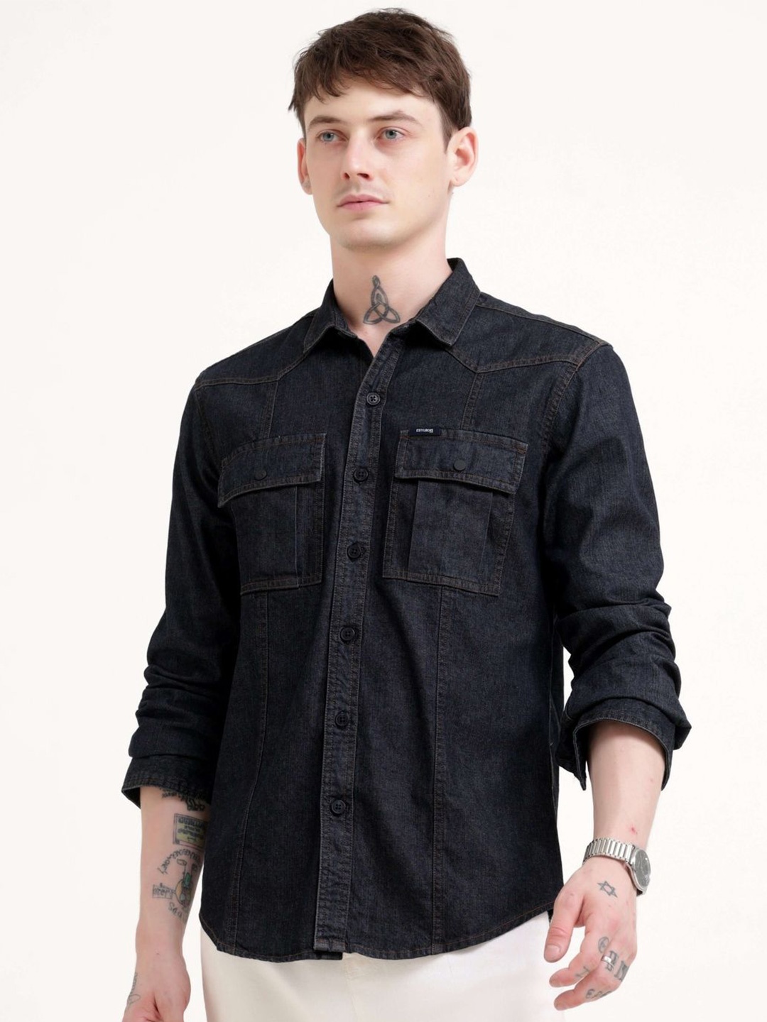 

Estilocus Men Standard Opaque Casual Shirt, Grey