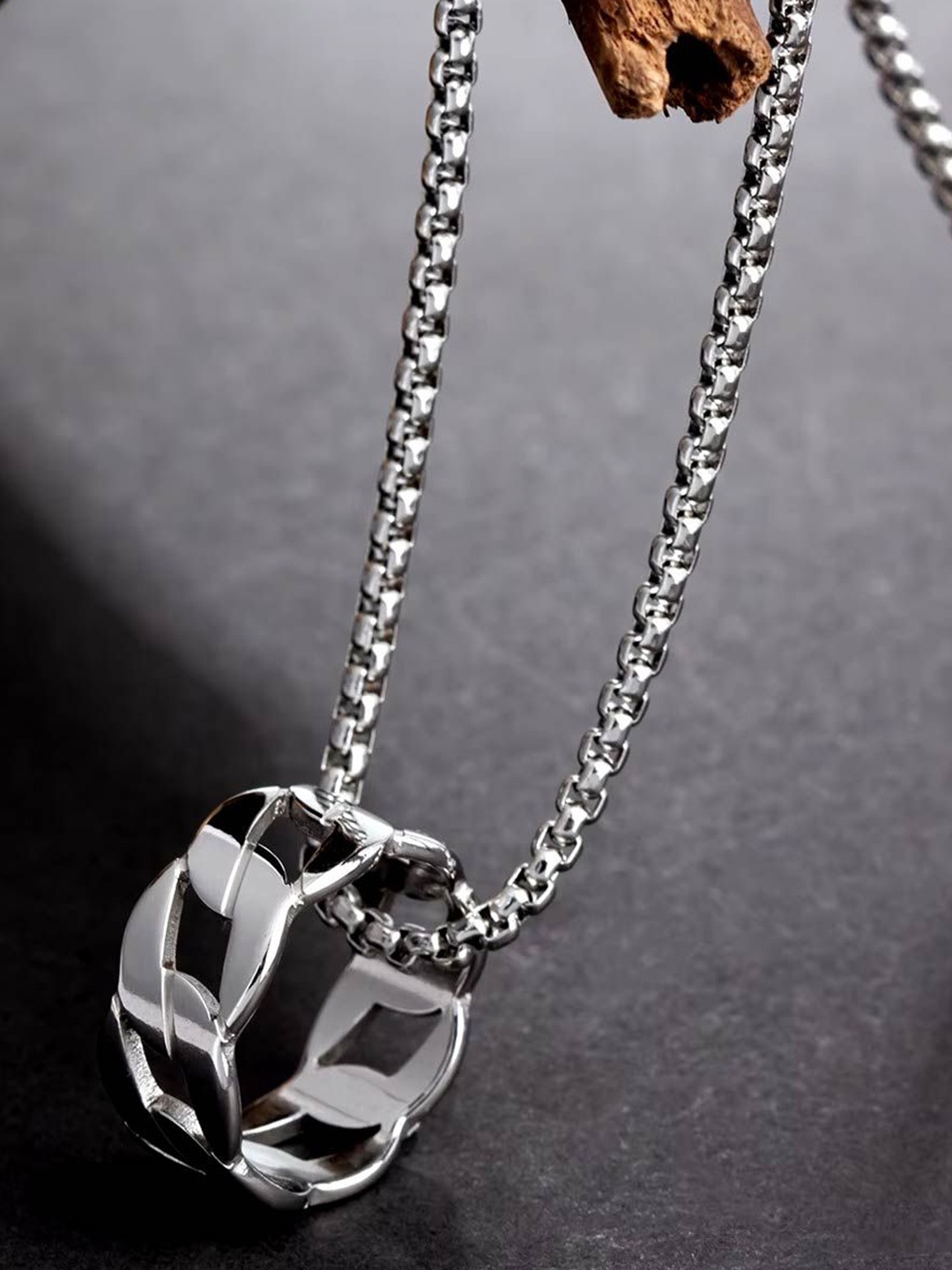 

DKane Designs Silver-Plated Stainless Steel Pendant With Chain