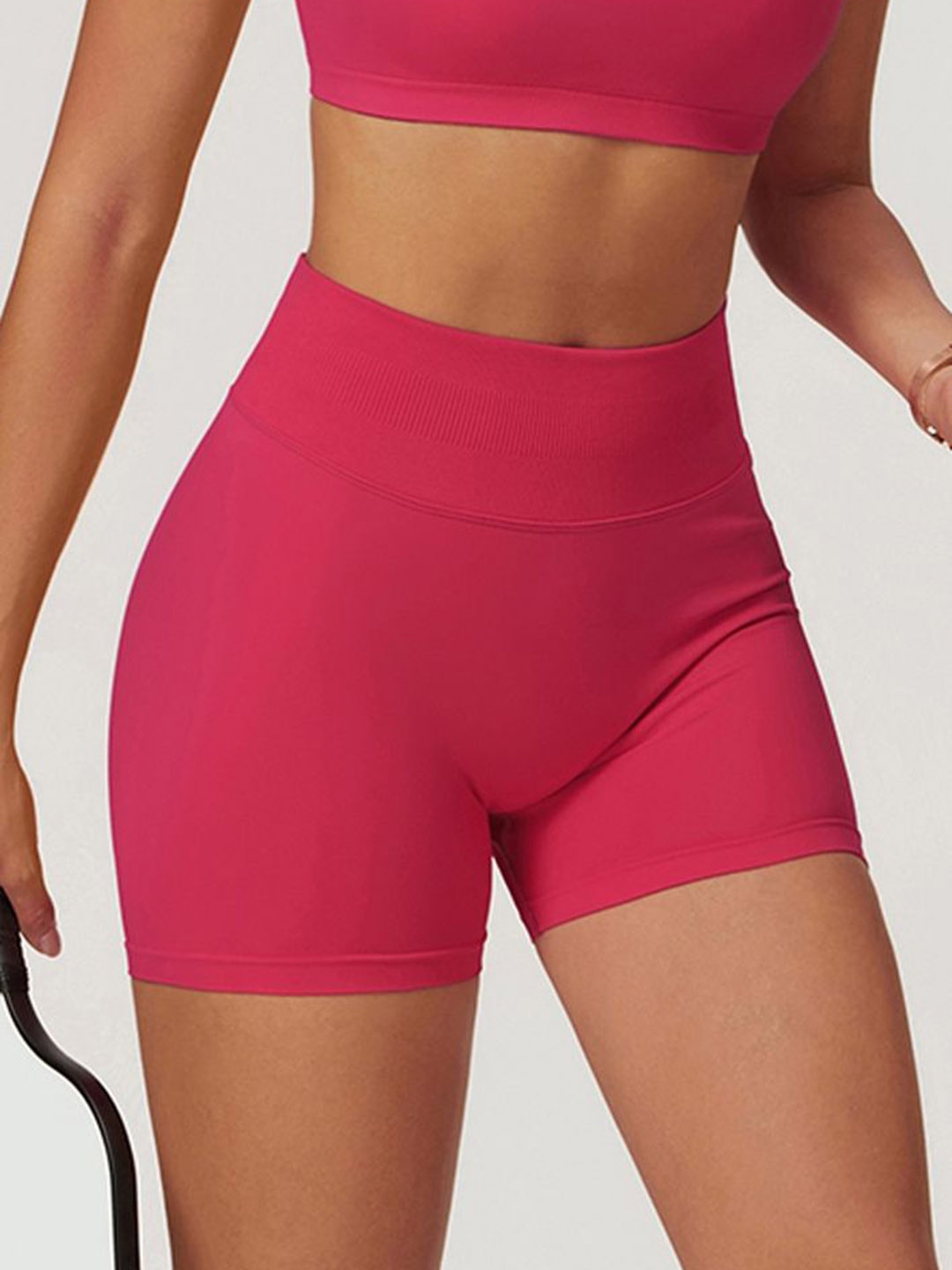 

LULU & SKY Women Skinny Fit High-Rise Sports Shorts, Red