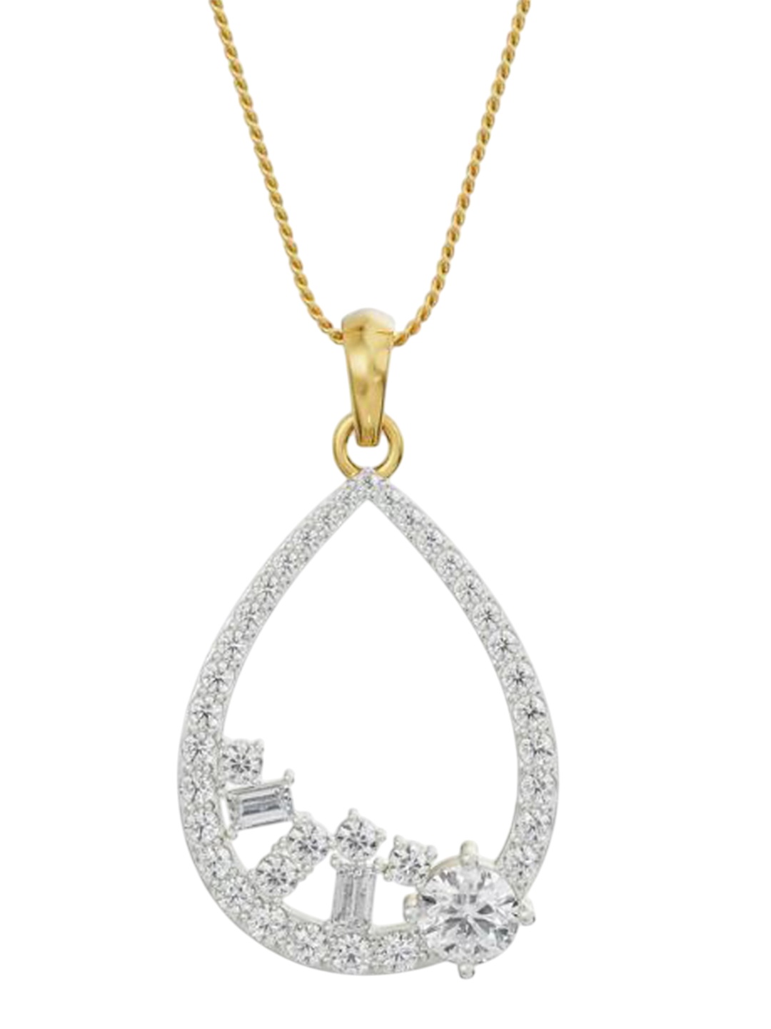 

Emori Cluster Drop Diamond Pendant, Gold