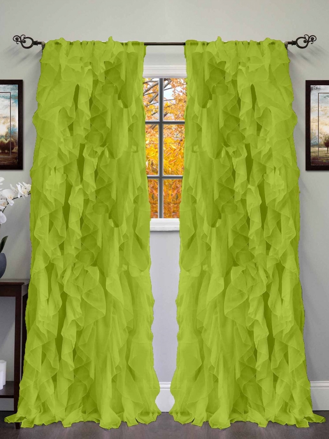 

Dekor World Multicoloured Set of 2 Sheer Door Curtain, Multi
