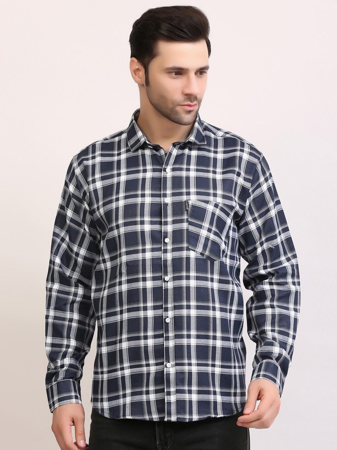 

CLUBWIN Men Tartan Checks Opaque Casual Shirt, Blue