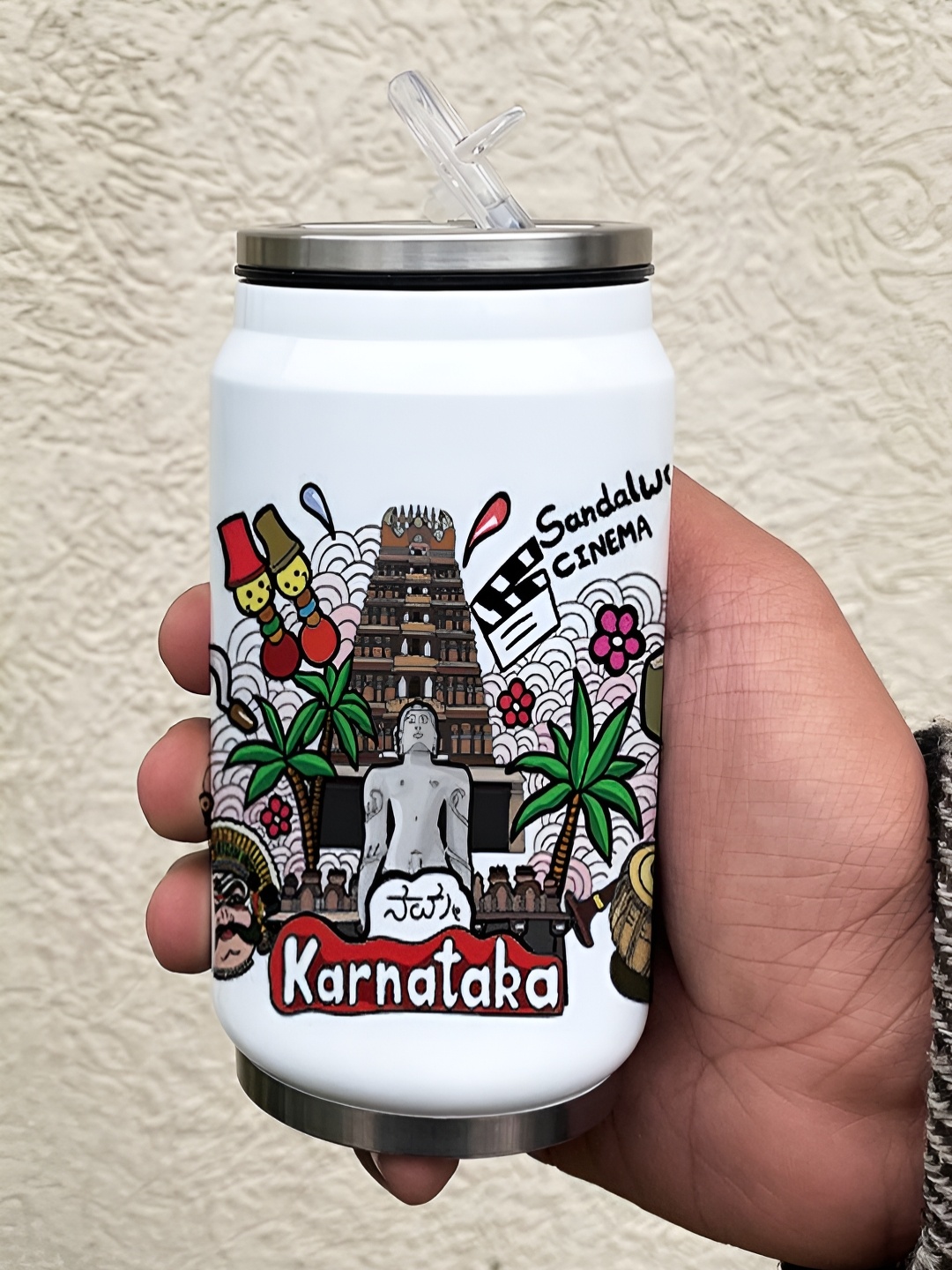 

Indigifts White Single Stainless Steel Water Bottle