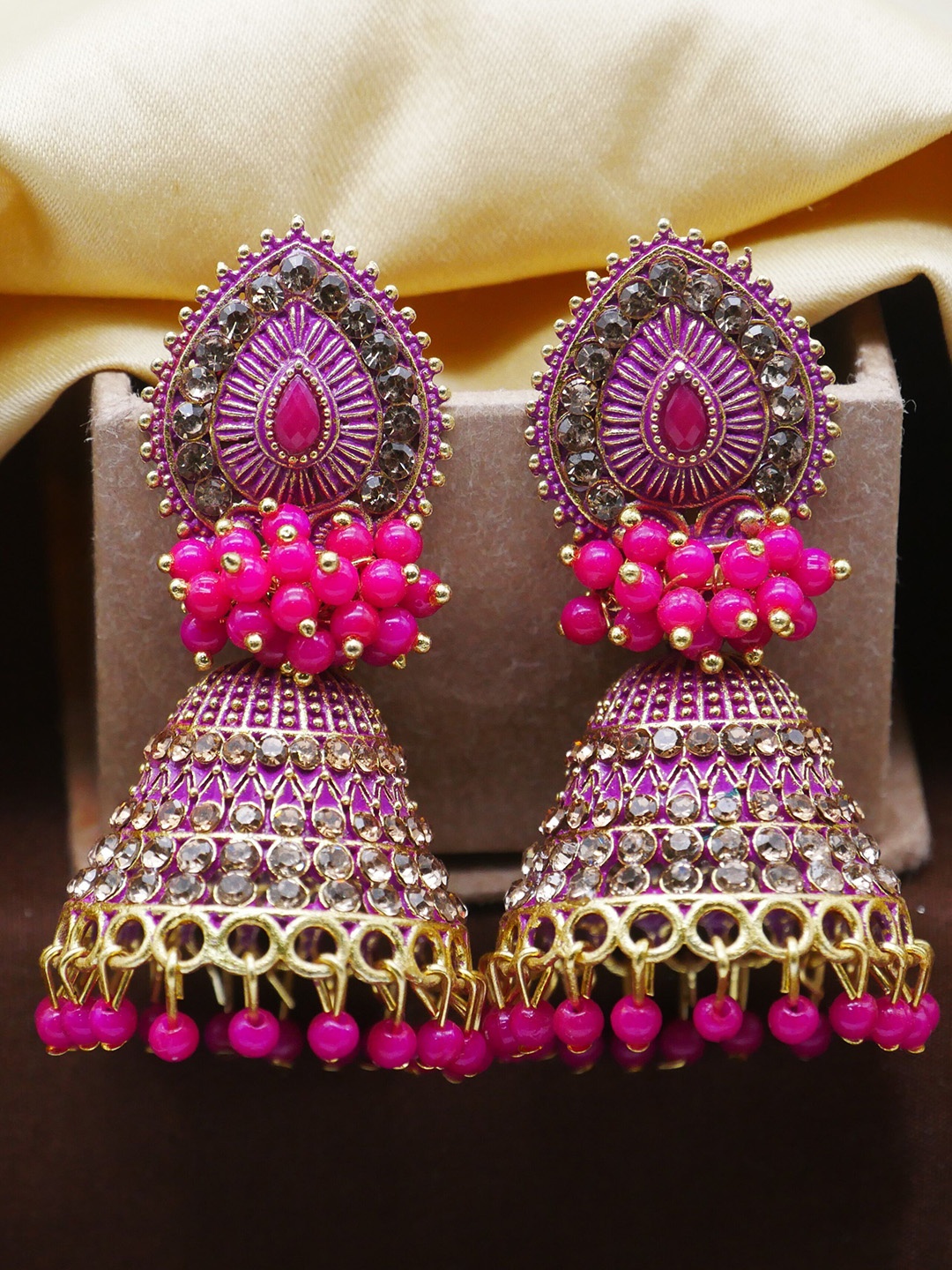 

Anouk Contemporary Jhumkas Earrings, Pink