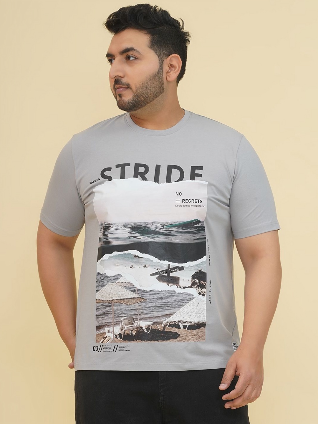 

John Pride Men Printed T-shirt, Grey