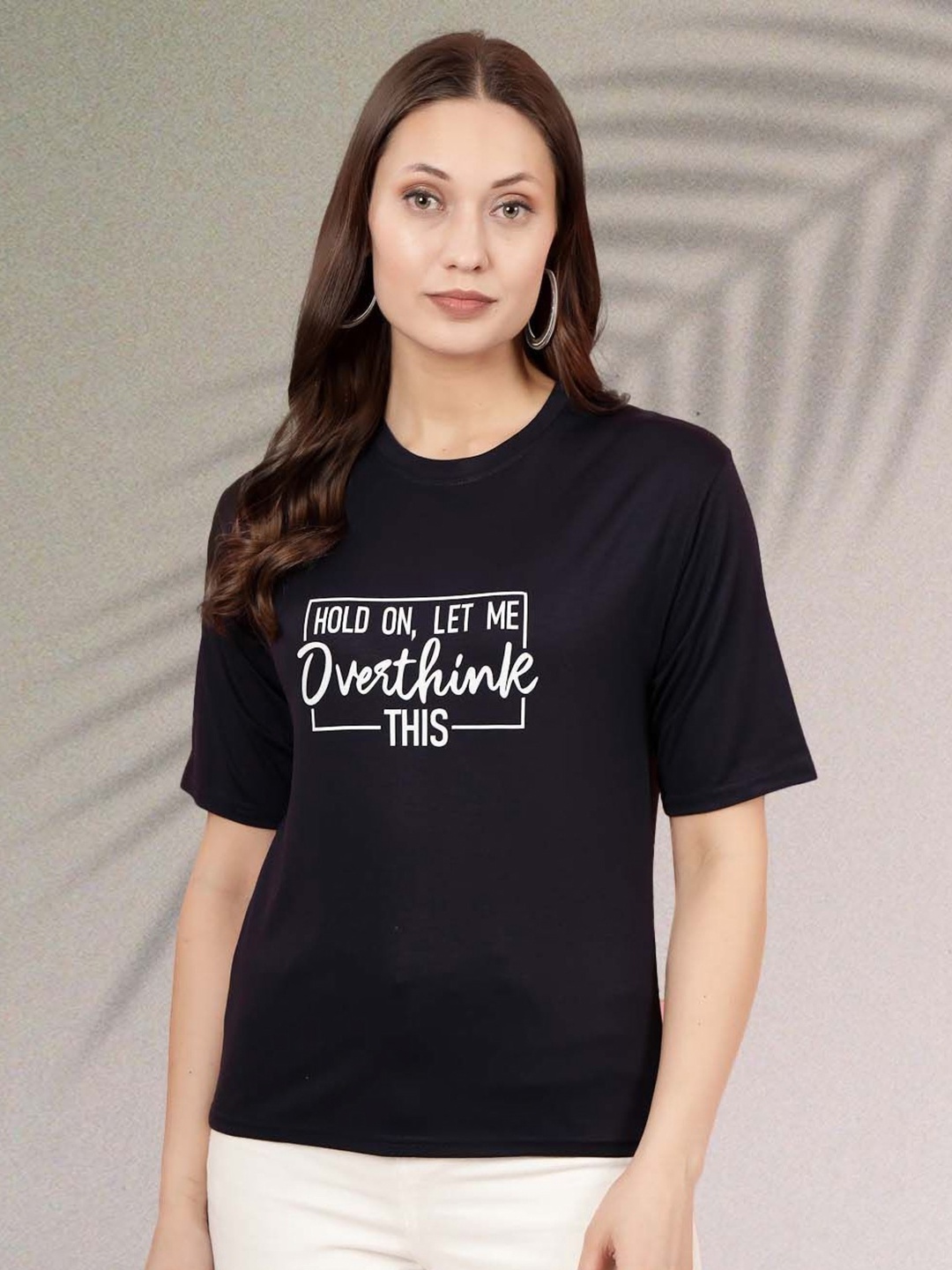 

Moda Rapido Women Typography Printed T-shirt, Navy blue